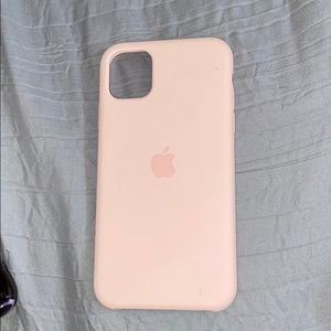 Pink silicon apple phone case